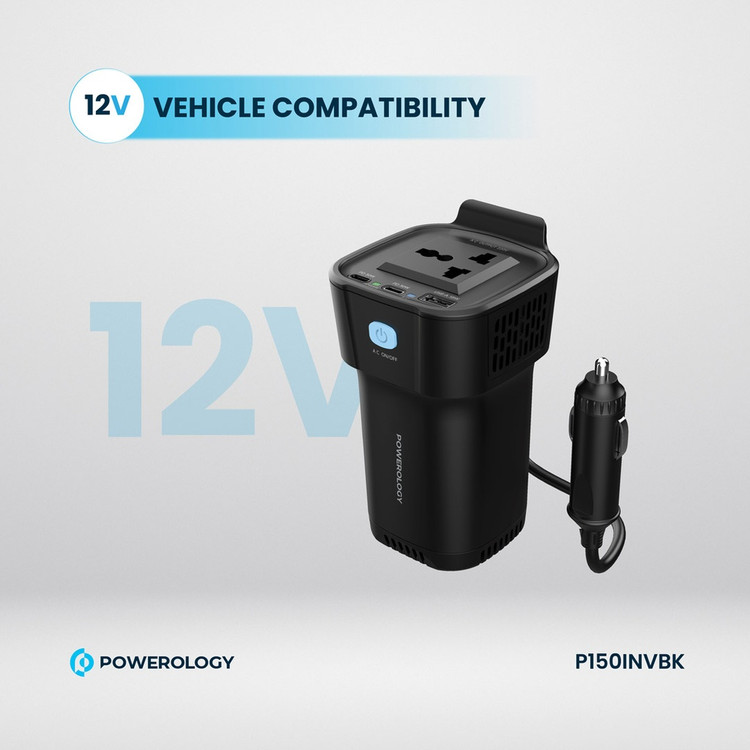 مبدل برق خودرو پاورولوجی مدل POWER INVERTER 150W P150INVBK