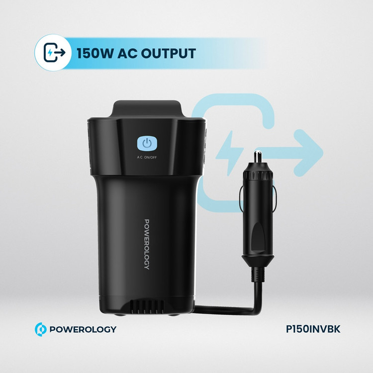 مبدل برق خودرو پاورولوجی مدل POWER INVERTER 150W P150INVBK