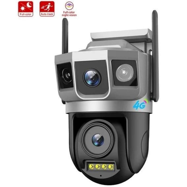 دوربین مداربسته تحت شبکه دو لنز 3 تصویرمدل سیمکارتی SC23-G V380 PRO زوم اپتیکال.