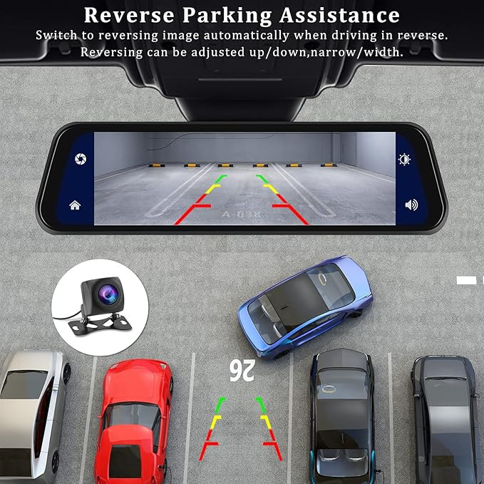 دوربین ثبت وقایع خودرو مدل آینه ای تمام لمسی CAR PLYE WIFI 4K