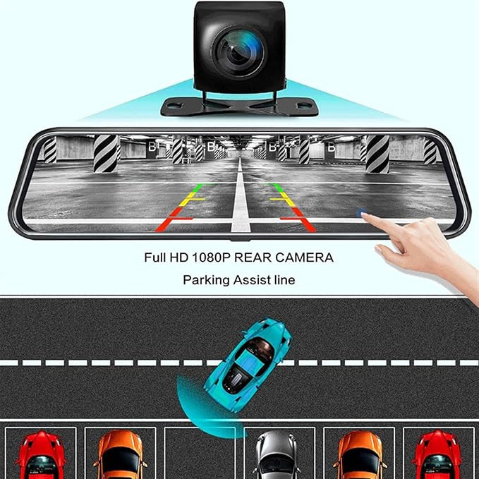 دوربین ثبت وقایع خودرو مدل آینه ای تمام لمسی CAR PLYE WIFI 4K
