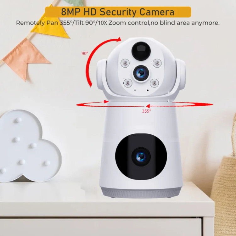 دوربین مداربسته دو لنز سیم کارتی VQS003-G V380 PRO 4K