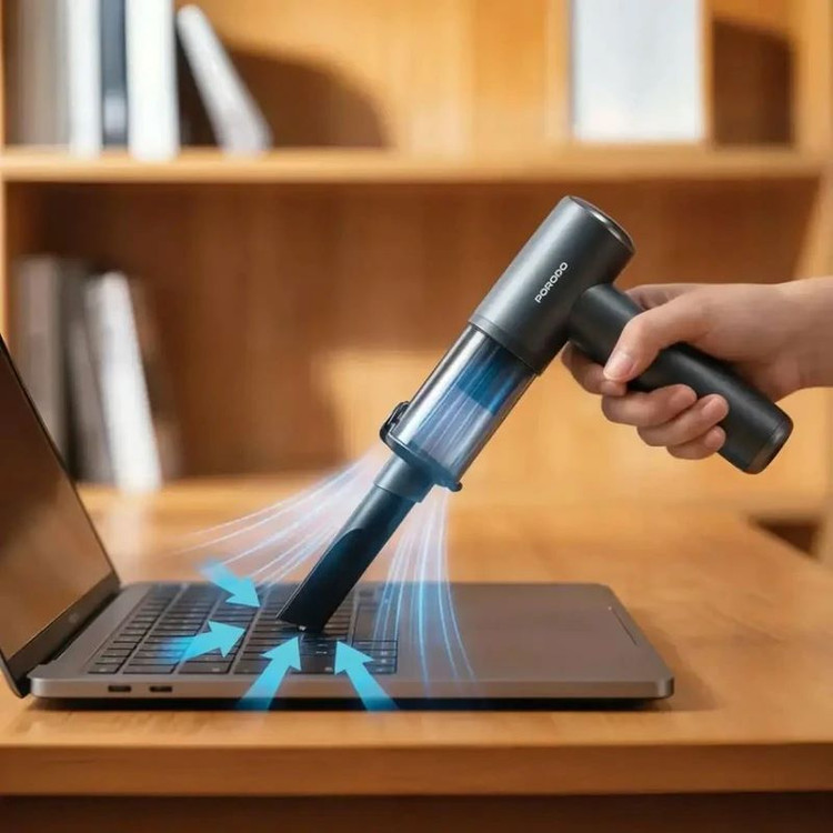 دمنده و مکنده شارژی پرودو مدل Tornado Pro PDM8DGY با موتور براشلس 90,000 دور در دقیقه، مکش 22,000 پاسکال، توان 140 وات، سه سطح تنظیم قدرت و باتری 8000 میلیآمپرساعت