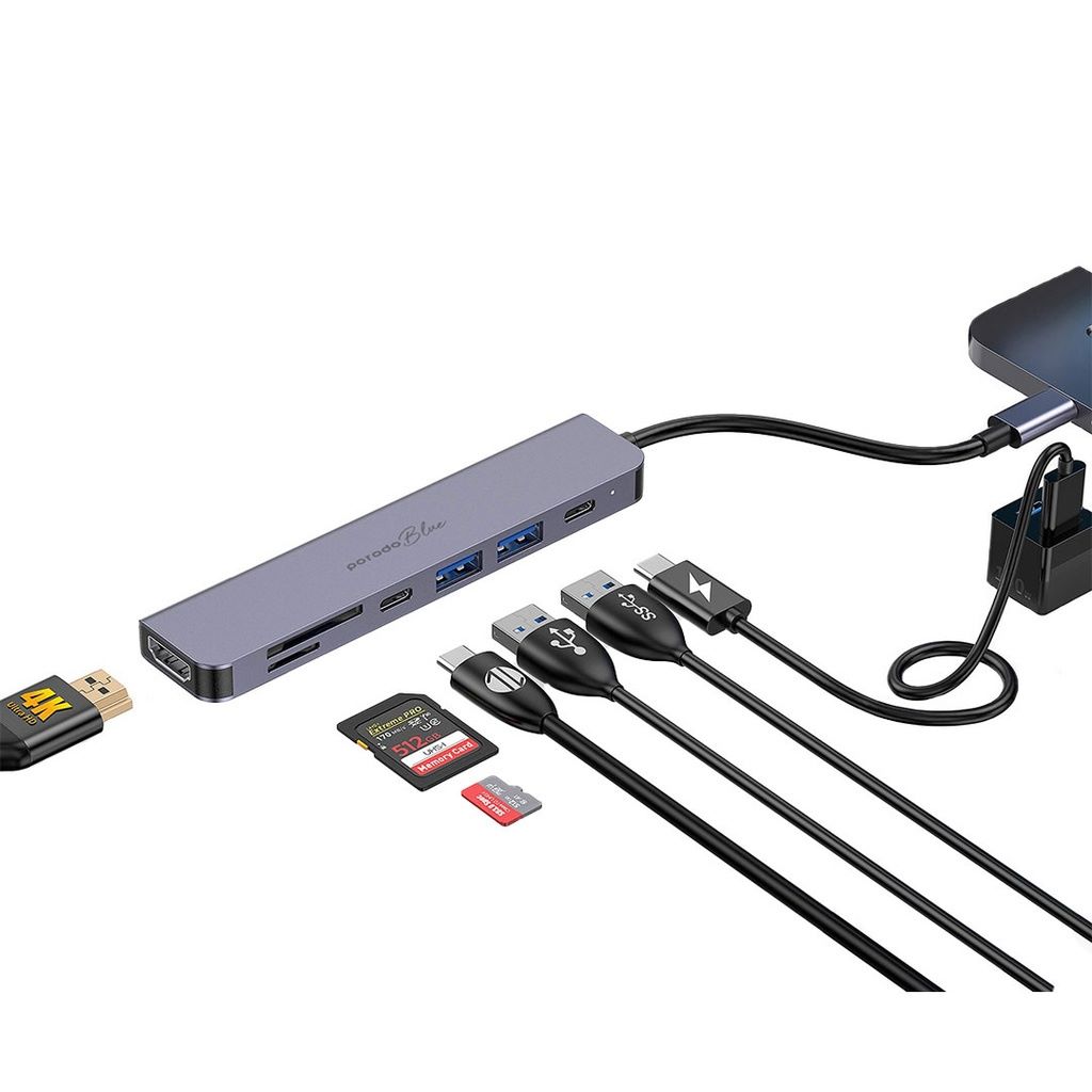 هاب 7 پورت USB-C پرودو مدل PB-71HBC قابلیت اتصال موبایل به TV
